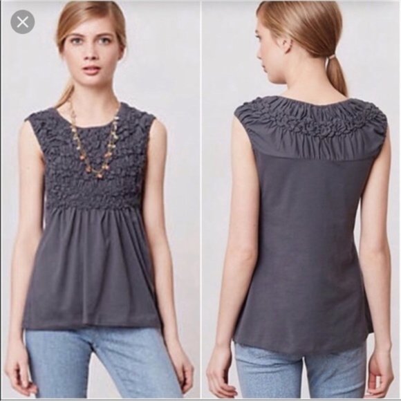 Anthropologie Deletta Smocked Cadence Top - Picture 5 of 5